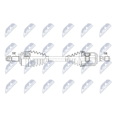 Bilde av NTY NPW FT 085 Drivaksel framaksel venstre 602mm Manuell girkasse, 6 trinns
