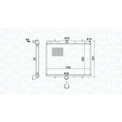Bilde av MAGNETI MARELLI 350213151800 Radiator 380 538 23 Kjøleribber satt sammen mekanisk PEUGEOT: 807