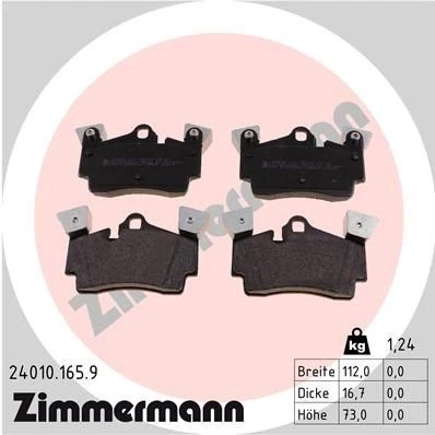 Bilde av ZIMMERMANN 24010.165.9 Bremseklosser Bildet viser leveranseinnholdet AUDI: Q7, PORSCHE: Cayenne