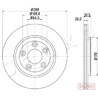 Bilde av JAPKO 610315C Bremseskiver bakaksel 288 20 5 ventilert spraylakkert JAGUAR: XJ Sedan, S Type