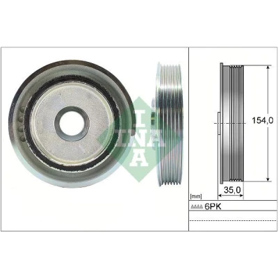 Bilde av INA 544 0112 10 Remskive Veivaksel 154,00 FORD: Galaxy Mk2 MPV, S Max Mk1, MONDEO 4 Turnier, MITSUBISHI: Outlander 2 SUV, PEUGEOT: 607 Sedan