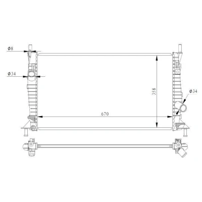 Bilde av NRF 550014 Radiator Aluminium 670 378 26 Kjøleribber loddet