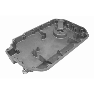 Bilde av VAICO V10 2292 Bunnpanne med oljeplugg tetningsring, hull for oljenivåmåler, uten oljekartetning Aluminium Original Quality