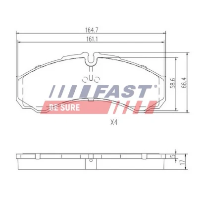 Bilde av FAST FT29091 Bremseklosser framaksel klargjort for slitasjeindikator IVECO: DAILY 4 Kasten/Kombi, 4, 3 Kasten/Kombi