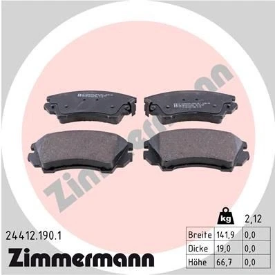 Bilde av ZIMMERMANN 24412.190.1 Bremseklosser Bildet viser leveranseinnholdet OPEL: Insignia A Sports Tourer, Astra J Hatchback