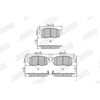 Bilde av JURID 572593J Bremseklosser med akustisk slitasjevarsel uten tilbehør HYUNDAI: i20 I Hatchback, ACCENT 3 Stufenheck, KIA: RIO 2