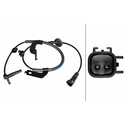 Bilde av HELLA 6PU 358 217 611 ABS Sensor med klammer Hall prinsipp 2 885 DODGE: Caliber Hatchback, JEEP: Compass, Patriot