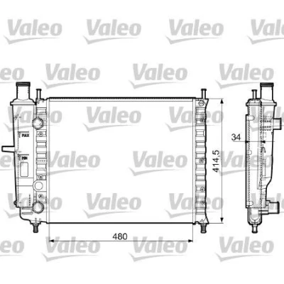 Bilde av VALEO 732788 Radiator Aluminium 480 415 34 Kjøleribber satt sammen mekanisk