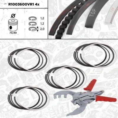 Bilde av ET ENGINETEAM R1003600VR1 Stempelringsett 73,4 OPEL: Astra H Caravan, Corsa D Hatchback