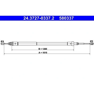 Bilde av ATE 24.3727 0337.2 Bremsekabel 1610