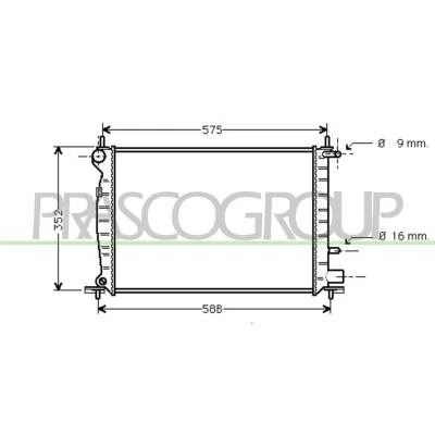Bilde av PRASCO FD2219 Radiator Aluminium 500 360 34 Kjøleribber satt sammen mekanisk