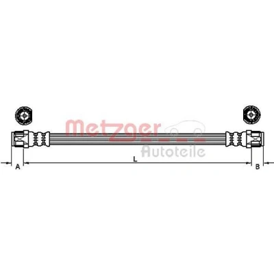 Bilde av METZGER 4110224 Bremseslange 192 PEUGEOT: 207 Hatchback, 208 I CITROËN: C3 Picasso