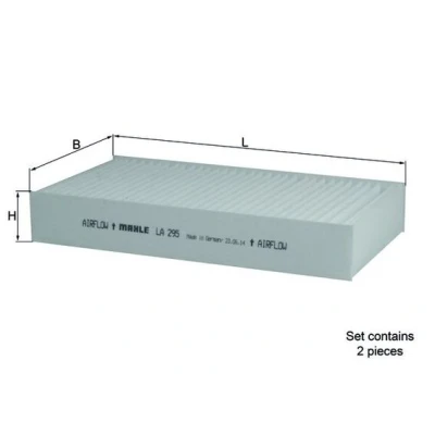 Bilde av MAHLE ORIGINAL LA 295/S Kupéfilter Partikkelfilter 154,0 133 40,0 MERCEDES BENZ: ML Klasse, GL, R Klasse