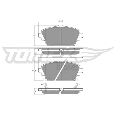 Bilde av TOMEX brakes TX 12 63 Bremseklosser framaksel med akustisk slitasjevarsel HONDA: Accord 7 Limousine, 6