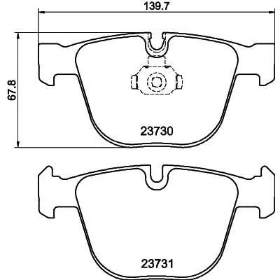 Bilde av HELLA 8DB 355 010 751 Bremseklosser klargjort for slitasjeindikator BMW: X5, 3 Sedan, 5 Touring