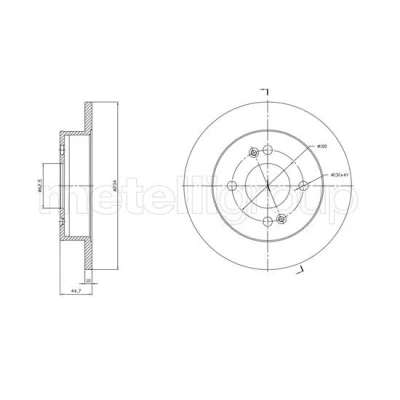 Bilde av METELLI 23 1761C Bremseskiver 234,0 10,0 4 62,5 fullt ut spraylakkert HYUNDAI: i10 I, II Hatchback