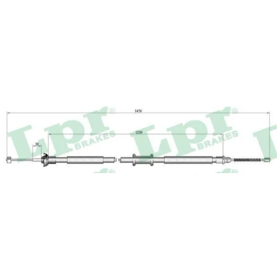Bilde av LPR C0521B Bremsekabel 1450/1235 Trommelbrems FIAT: Grande Punto Hatchback