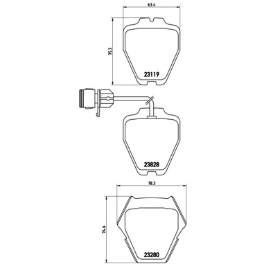Bilde av BREMBO P 85 054 Bremseklosser inkl. slitasjevarselkontakt uten tilbehør AUDI: A8 D2