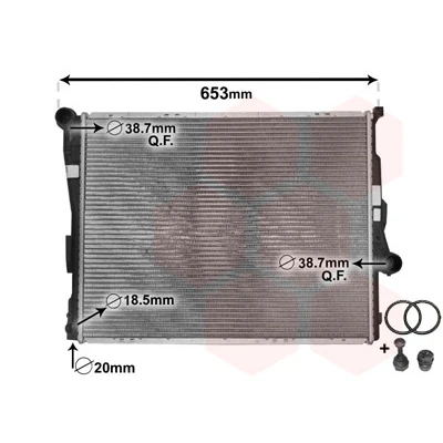 Bilde av VAN WEZEL *** IR PLUS 06002278 Radiator Aluminium 580 445 24 med tetning uten sensor, blindplugg Kjøleribber loddet BMW: 3 Coupé, Touring