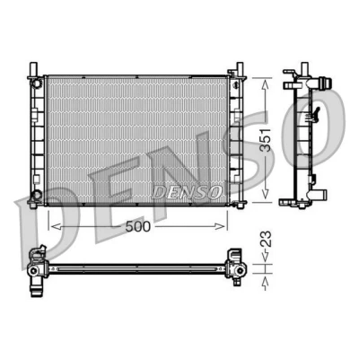 Bilde av DENSO DRM10046 Radiator Aluminium 500 351 23