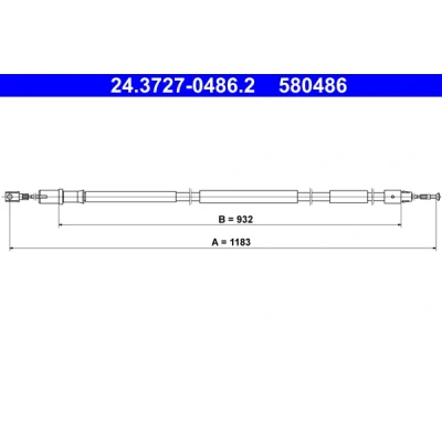Bilde av ATE 24.3727 0486.2 Bremsekabel 1183 MERCEDES BENZ: Vito Minibuss, Mixto, Viano