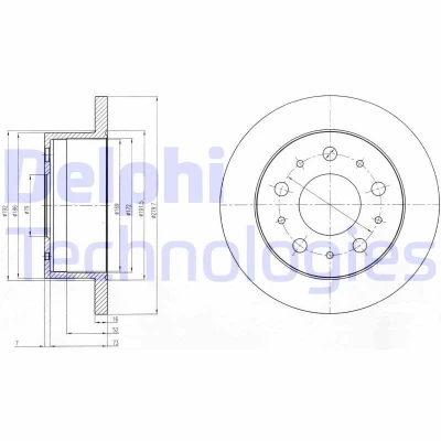 Bilde av DELPHI BG4099 Bremseskiver 280 16 5 fullt ut oljet ubehandlet uten hjullager, ABS sensorring FIAT: Ducato III Flatvogn lastebil / Chassis