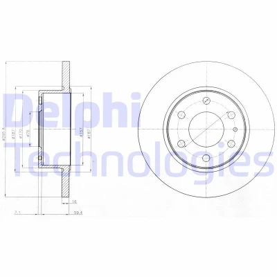 Bilde av DELPHI BG4165 Bremseskiver 296 16 6 fullt ut oljet ubehandlet uten hjullager, ABS sensorring IVECO: DAILY 4 Kasten/Kombi
