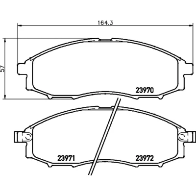 Bilde av HELLA 8DB 355 010 671 Bremseklosser med akustisk slitasjevarsel NISSAN: Navara Pick up, NP300 Flatvogn lastebil / Chassis, up