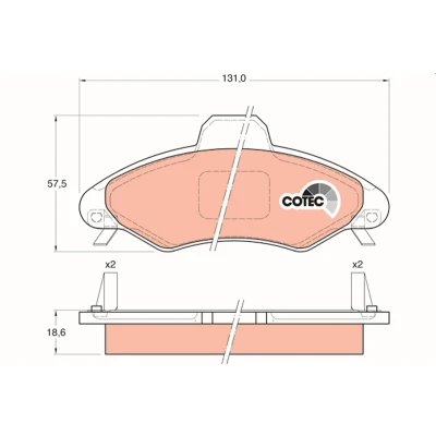 Bilde av TRW COTEC GDB1349 Bremseklosser med akustisk slitasjevarsel FORD: Escort 6, 6 Cabrio