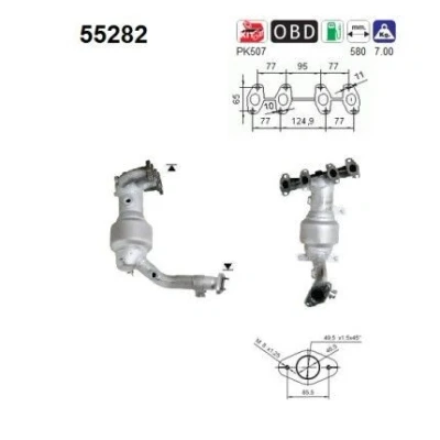 Bilde av AS 55282 Katalysator 580mm