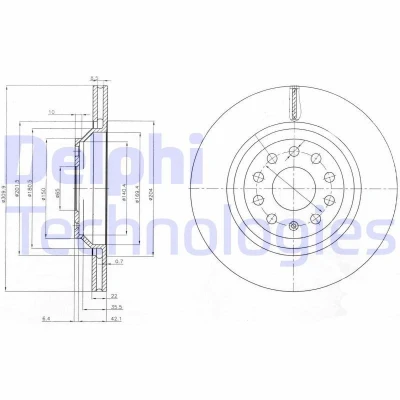 Bilde av DELPHI BG3975 Bremseskiver 310 22 5 ventilert oljet ubehandlet uten hjullager, ABS sensorring VOLKSWAGEN: Golf 7, Passat B6 Variant