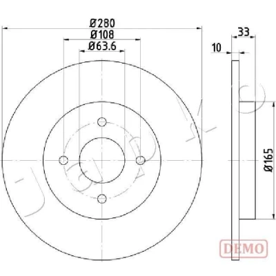 Bilde av JAPKO Bremseskive FORD: Focus Mk1 Hatchback, Stasjonsvogn 280mm 10,2mm 4 fullt ut spraylakkert 610304C 2M5V2A315AA,2M5V2A315AB,4324591