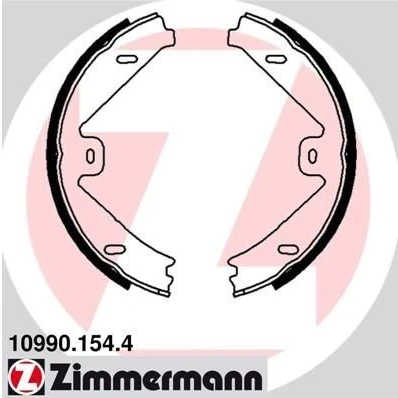 Bilde av ZIMMERMANN 10990.154.4 Handbromsbackar Bildet viser leveranseinnholdet MERCEDES BENZ: E Klasse Sedan, T modell, GLK