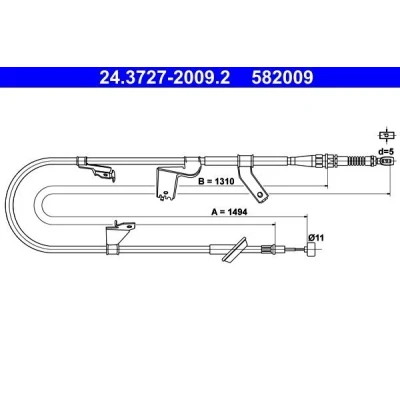 Bilde av ATE 24.3727 2009.2 Bremsekabel 1494 SUZUKI: SWIFT 3