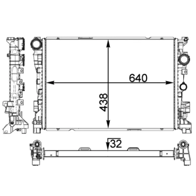 Bilde av MAHLE ORIGINAL CR 1772 000P Radiator 640 438 32 Kjøleribber loddet MERCEDES BENZ: E Klasse T modell