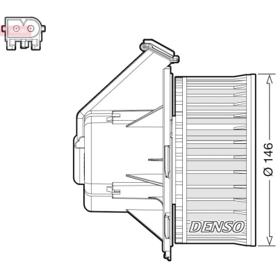 Bilde av DENSO DEA17032 Interiørvifte for venstreratt MERCEDES BENZ: Sprinter 3.5 T Van, Minibuss, Flatvogn lastebil/Chassis