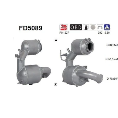 Bilde av AS FD5089 Partikkelfilter Euro 5 Cordierit