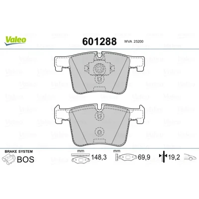 Bilde av VALEO 601288 Bremseklosser framaksel ekskl. slitasjevarselkontakt med antihyle blikk BMW: 3 Sedan, X3, Touring