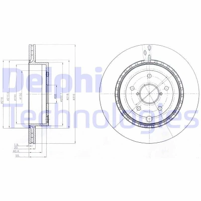 Bilde av DELPHI BG4287 Bremseskiver 316 20 5 ventilert oljet ubehandlet uten hjullager, ABS sensorring SUBARU: Impreza III Hatchback, Sedan
