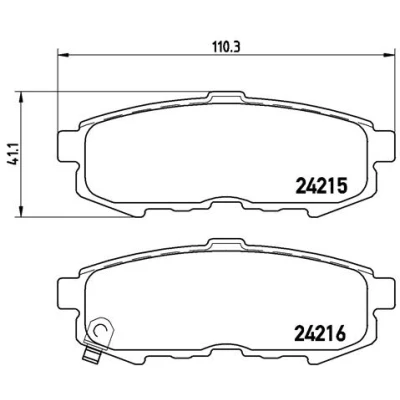 Bilde av BREMBO P 49 042 Bremseklosser med akustisk slitasjevarsel uten tilbehør MAZDA: MPV 2
