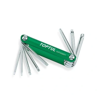 Bilde av TOPTUL AIFH0801 Vinkelskrutrekkersett T9, T10, T15, T20, T25, T27, T30, T40