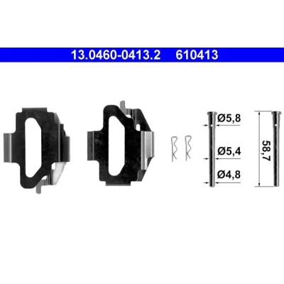 Bilde av ATE 13.0460 0413.2 Tibehørsett, skivebremse belegg FORD: Escort 6