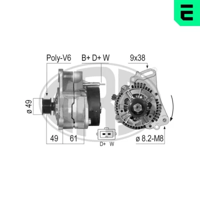 Bilde av ERA 210121A Dynamo 14V 90A VOLKSWAGEN: Transporter 4 Bus, 4, Sharan I