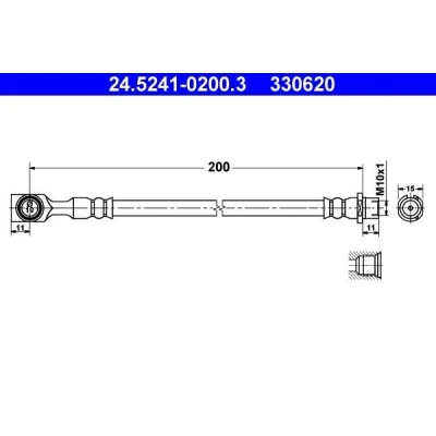 Bilde av ATE 24.5241 0200.3 Bremseslange 200 M10x1 OPEL: Zafira A
