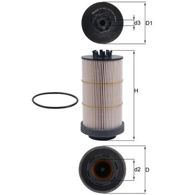Bilde av MAHLE ORIGINAL KX 80/1D Drivstoffilter Filterinnsats MERCEDES BENZ: ACTROS