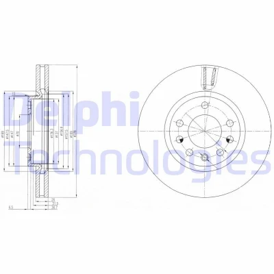 Bilde av DELPHI BG4149 Bremseskiver 278 26 5 ventilert oljet ubehandlet uten hjullager, ABS sensorring OPEL: Corsa D Hatchback, C Hatchback