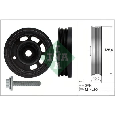 Bilde av Remskivesett, veivaksel, audi,seat,skoda,vw, 04C 105 243 AA, N, Q, 04C105243AA, 04C105243N, 04C105243Q