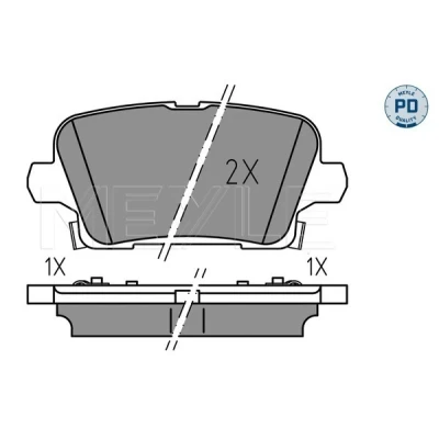 Bilde av MEYLE 025 221 2317/PD Bremseklosser bakaksel med akustisk slitasjevarsel klemmer OPEL: Insignia B Sports Tourer, Grand Sport