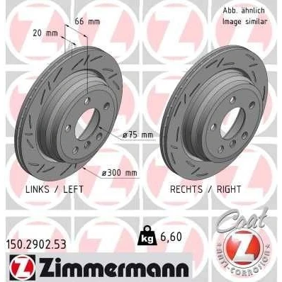 Bilde av ZIMMERMANN 150.2902.53 Bremseskiver 300 20 6/5 5 120 innvendig ventilert, med sliss belagt høy karbon BMW: 3 Sedan, 4 Coupé, Touring