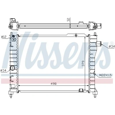 Bilde av NISSENS 63062A Radiator Aluminium 498 379 32 Kjøleribber loddet